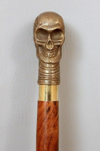 Brass Antique Skull Walking Stick