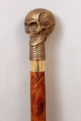 Brass Antique Skull Walking Stick