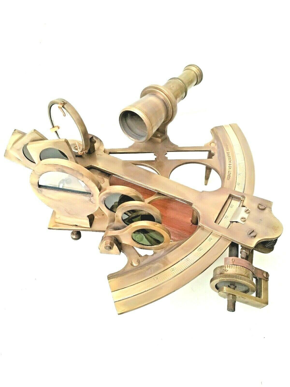 RARE Antique Brass Sextant HENRY BARROW & CO LONDON