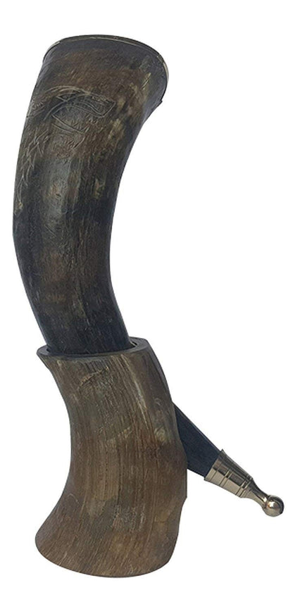 Engraved Viking Drinking Horn Mug