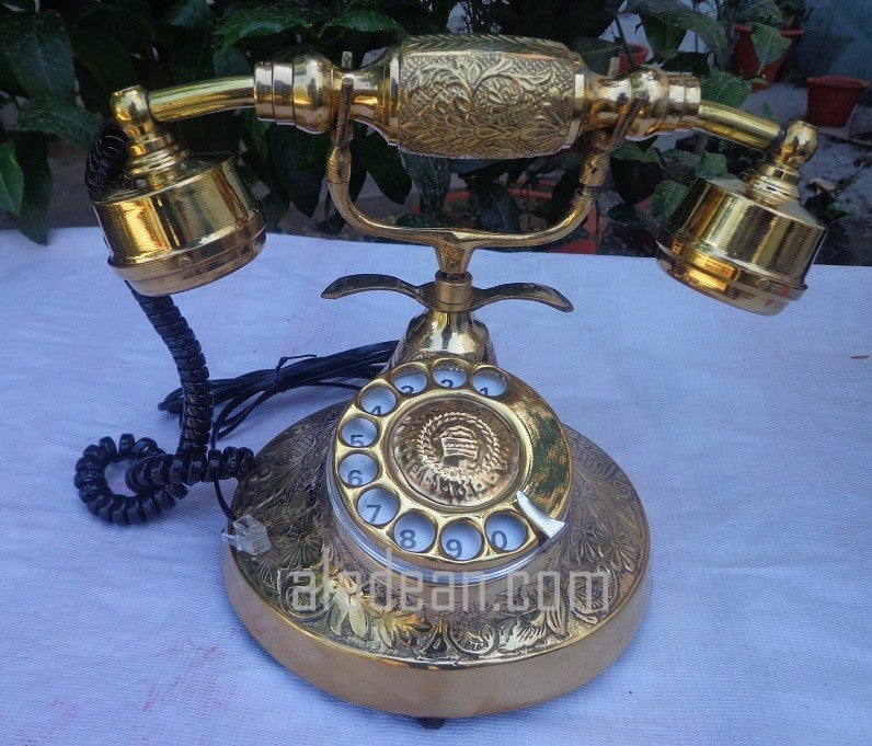 Vintage Festnetztelefon aus Messing