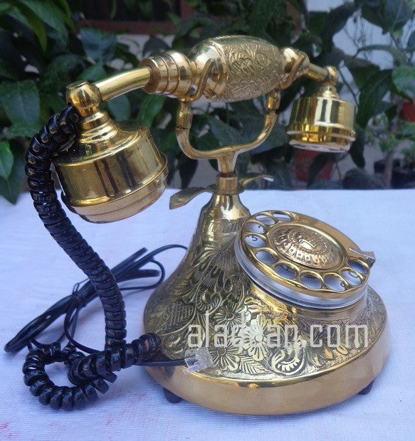 Vintage Festnetztelefon aus Messing