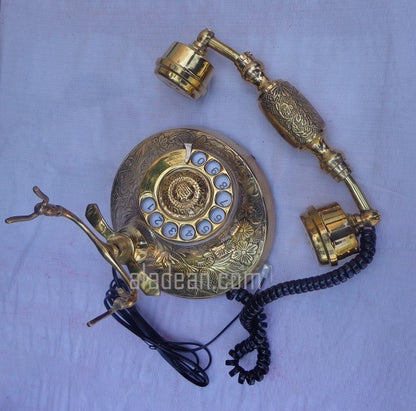 Vintage Festnetztelefon aus Messing