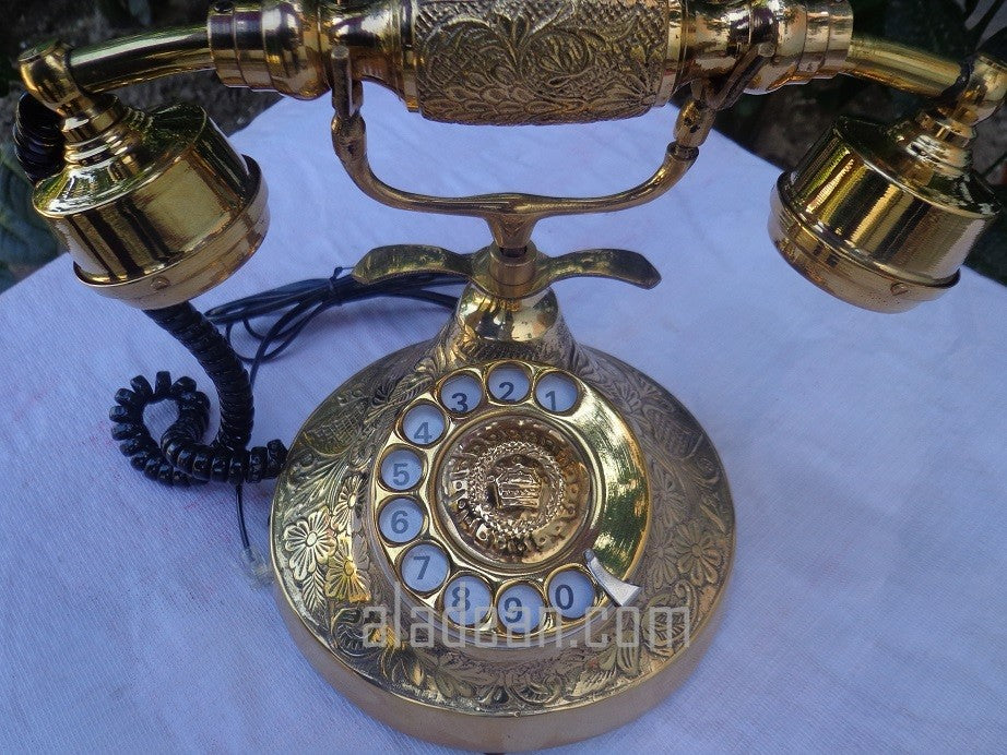 Vintage Festnetztelefon aus Messing