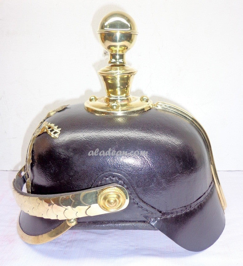 Imperial German Leather Pickelhaube Helmet