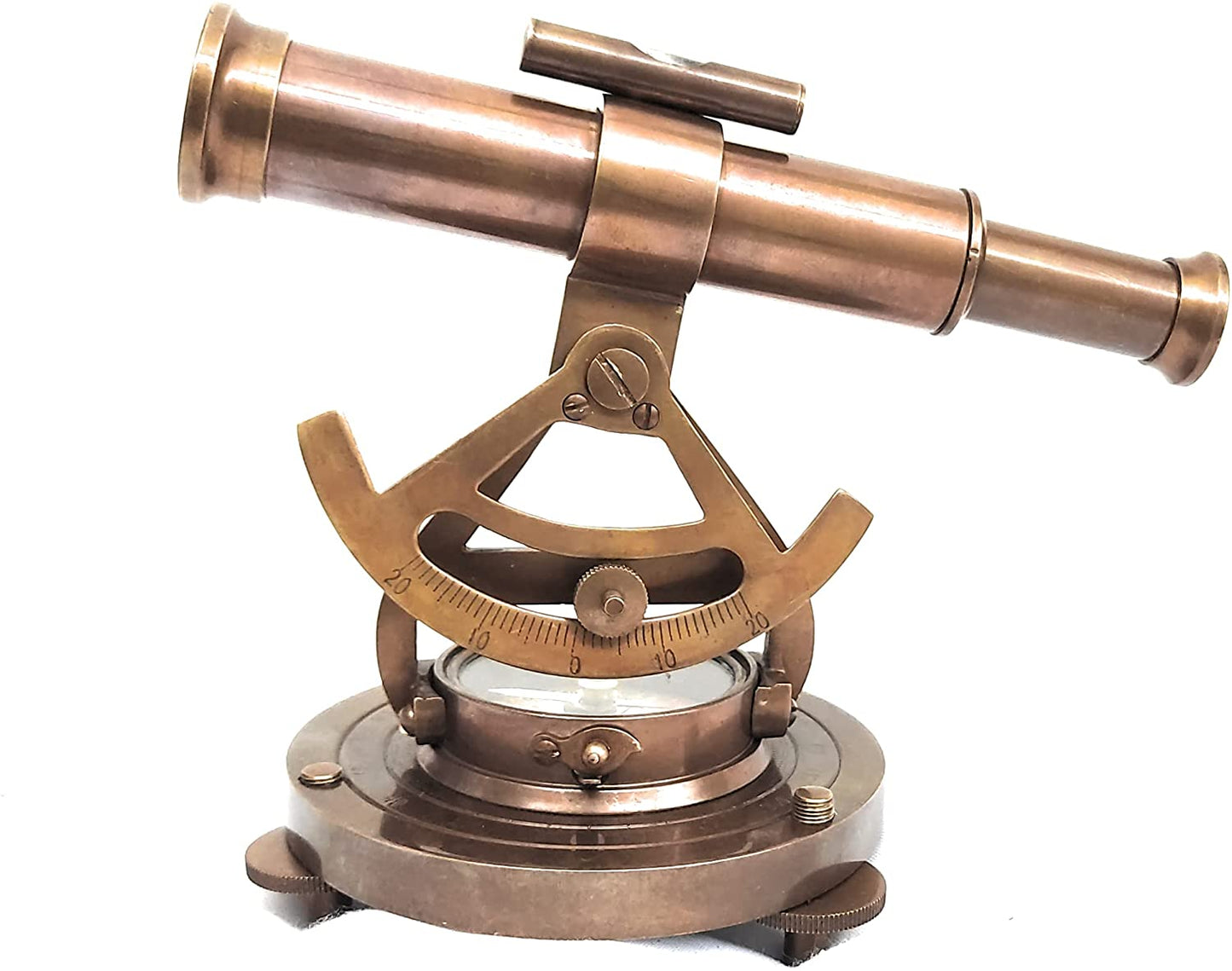 Brass Alidade Telescope with Base Compass