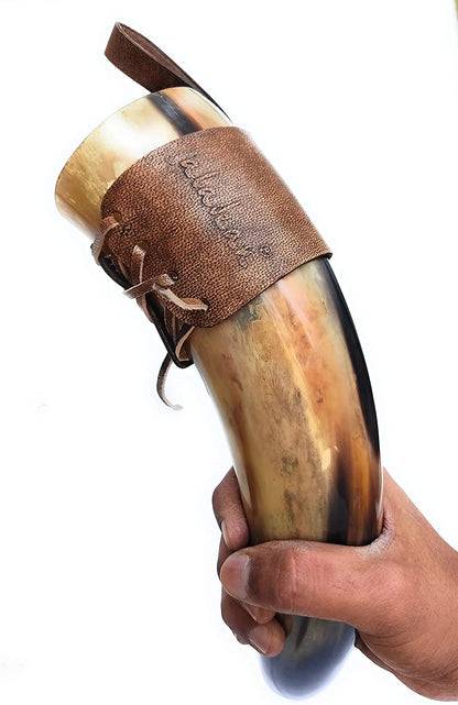 Aladean Viking Drinking Horn 10oz Polish Finish Medieval Norse Beer Mug Games of Thrones Cup Thor Goblet Curved Viking Gift for Men
