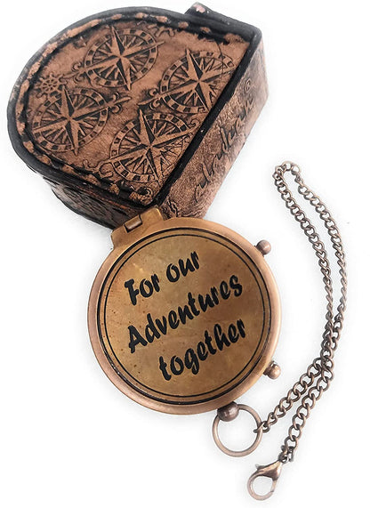 Our Adventures Together Brass Compass Gift