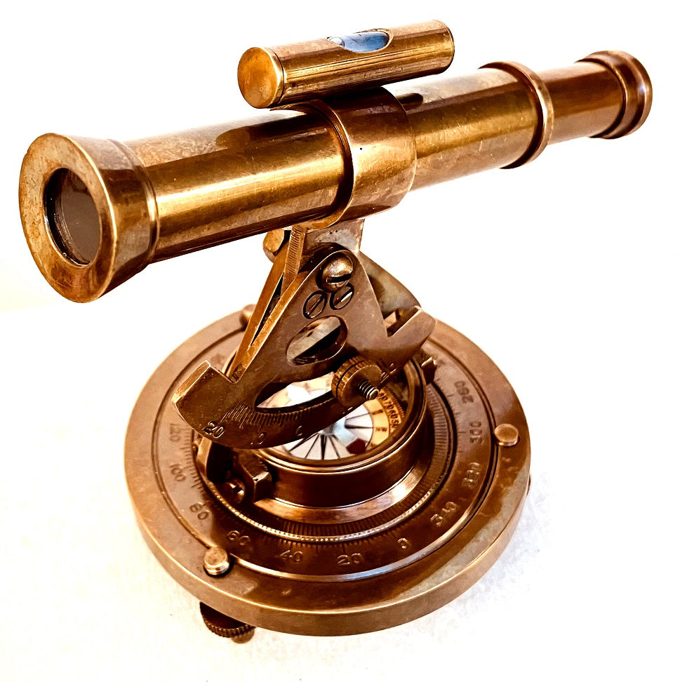 vintage decorative telescope rustic compass