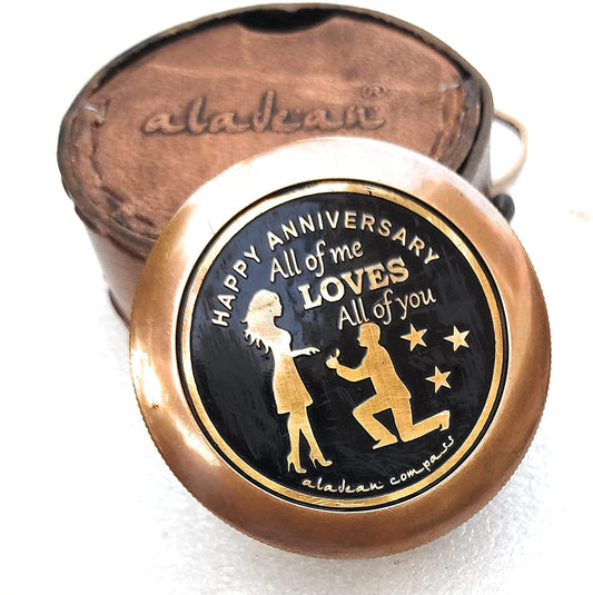 anniversary gift compass with engraved quote