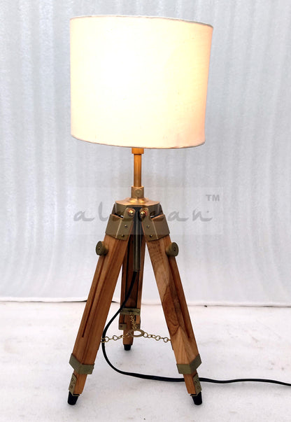Vintage Table Lamp Shade 35" Tripod Floor Lamp